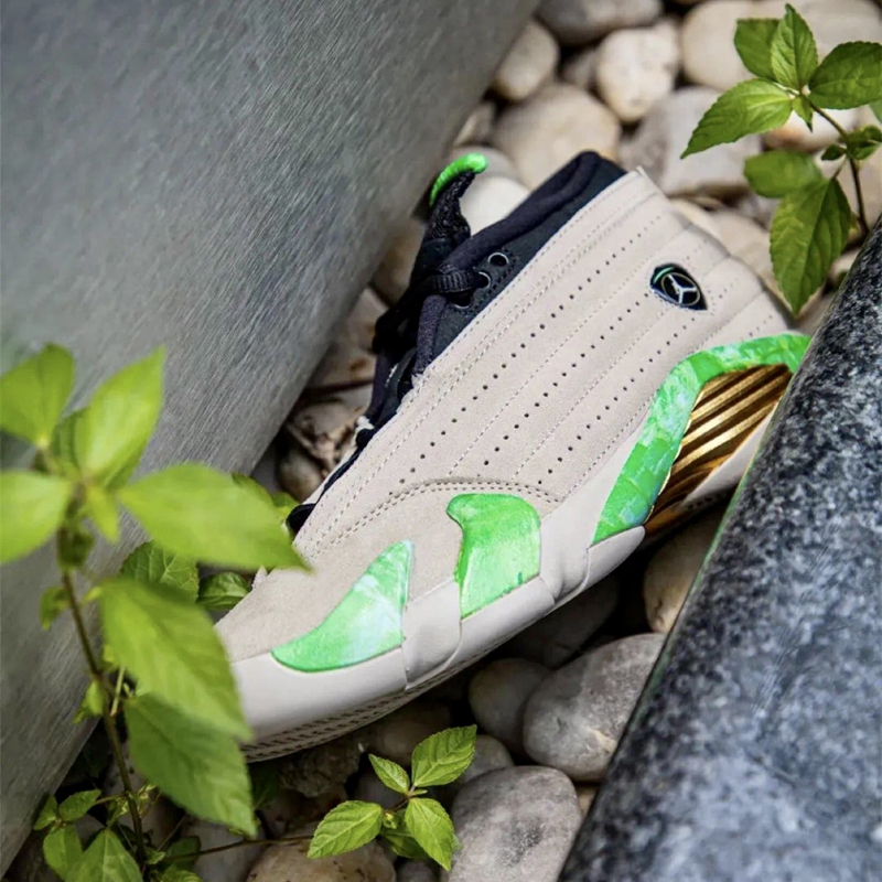 nike/耐克 air jordan 14 x alealimay 男女同款 aj14 联名 翡翠 灰绿