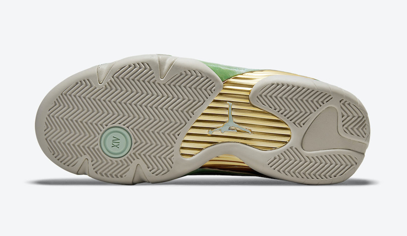 nike/耐克 air jordan 14 x alealimay 男女同款 aj14 联名 翡翠 灰绿