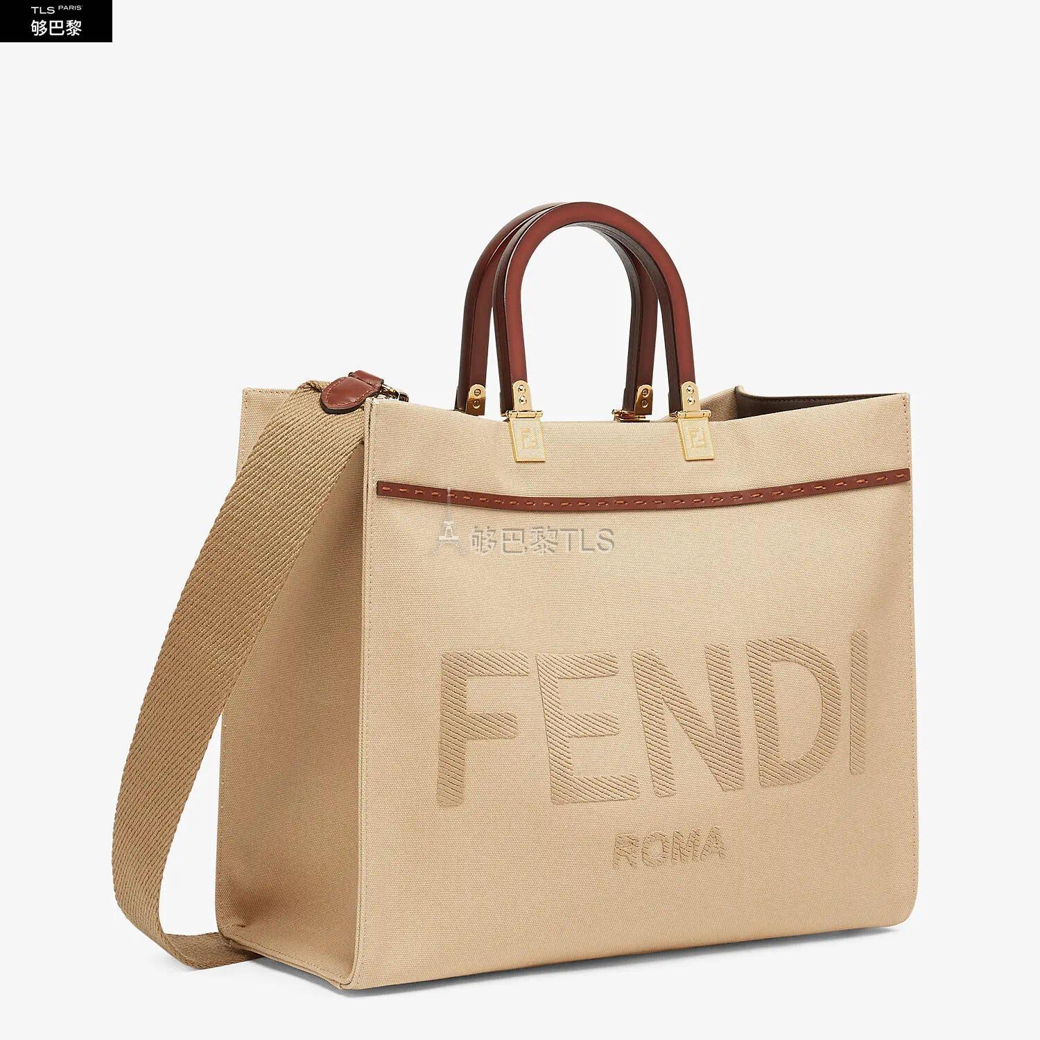 fendi芬迪 21年秋冬 女士 手提包 fendi中号阳光购物手提袋 8bh386ab