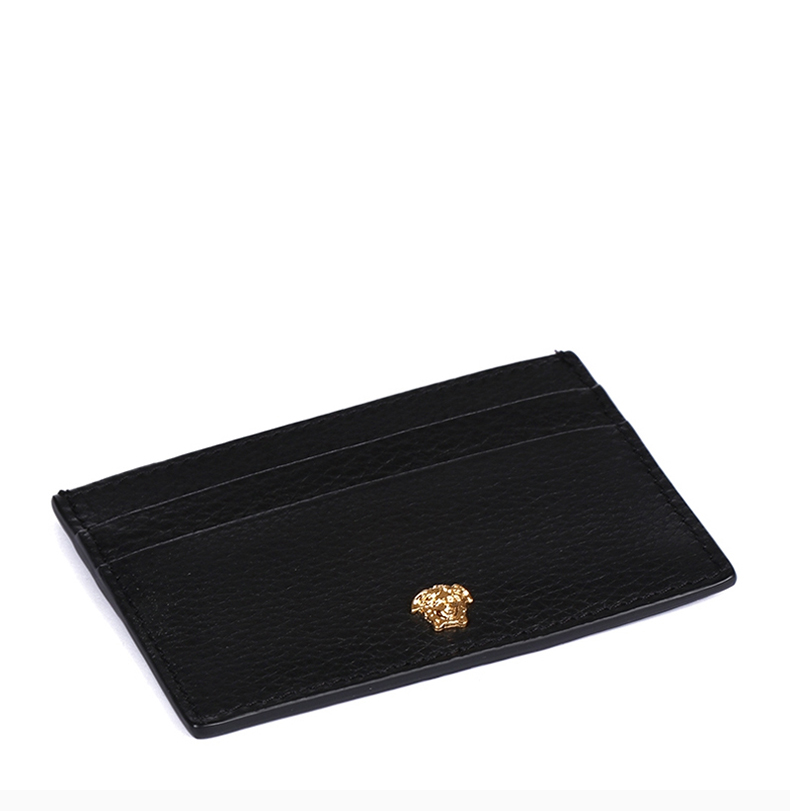 【包税】versace/范思哲 男士黑色小牛皮短款钱夹卡包男包 dpn2467-d