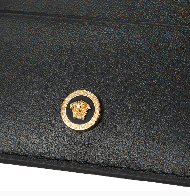 【包税】versace/范思哲范思哲 男士黑色金色美杜莎头像零钱包 dpn