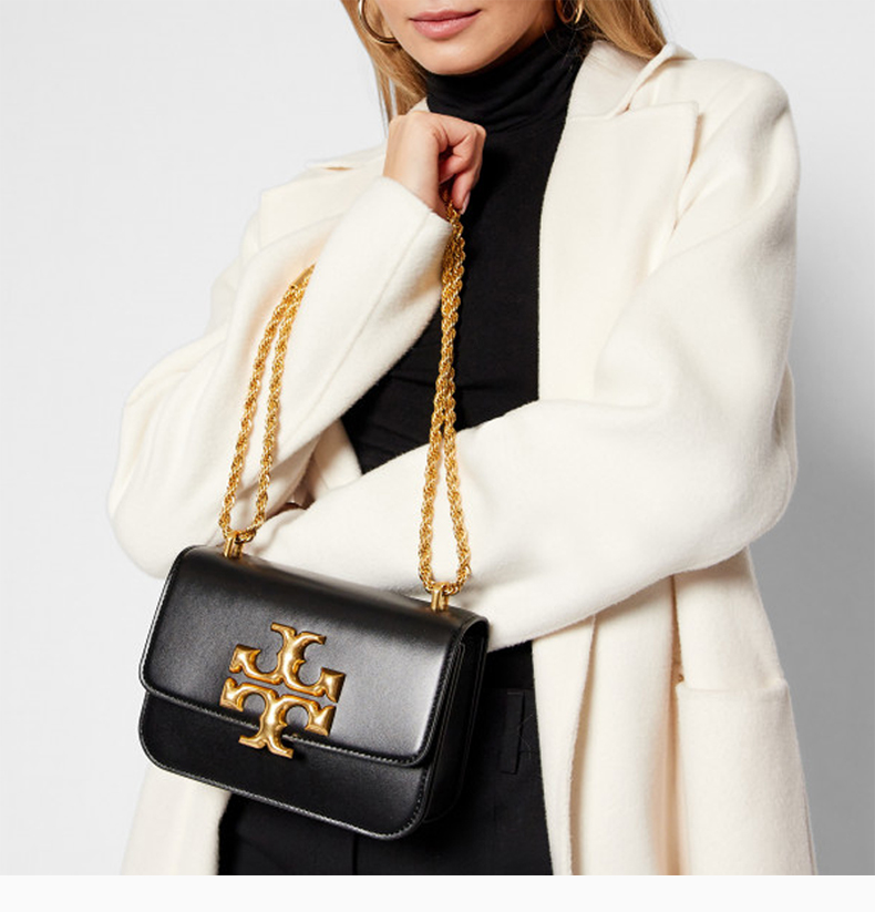 tory burch/汤丽柏琦 女士小牛皮金属徽标搭扣迷你单肩包斜挎包手拿包