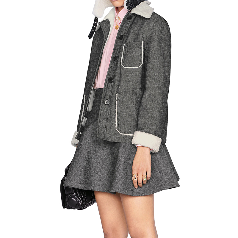 【包税】dior/迪奥 21年秋冬新款 女士粉色棉府绸短袖衬衫151b68a3234