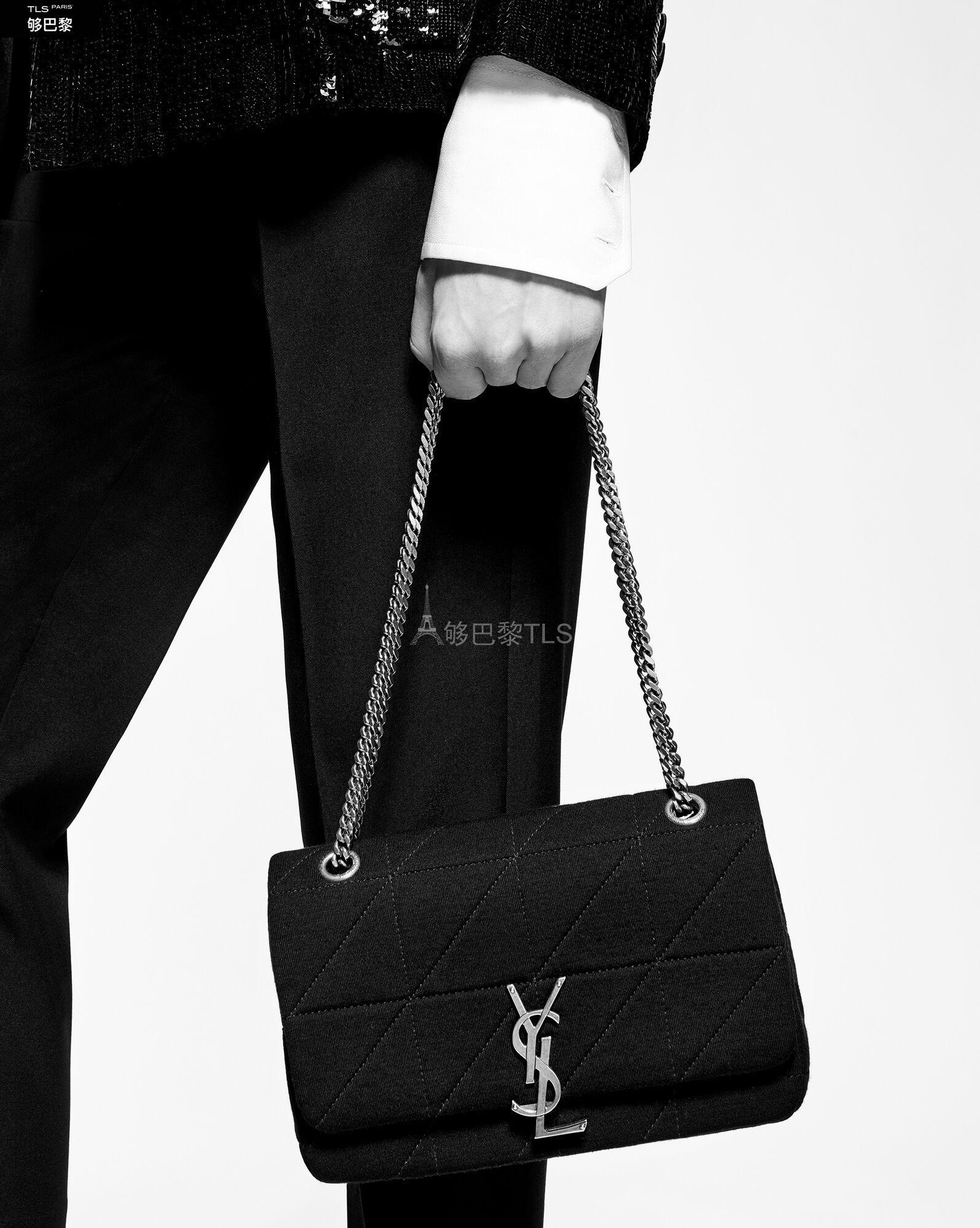 laurent 21年秋冬 女士 手提包 jamie中号"carré rive gauche"混纺粗