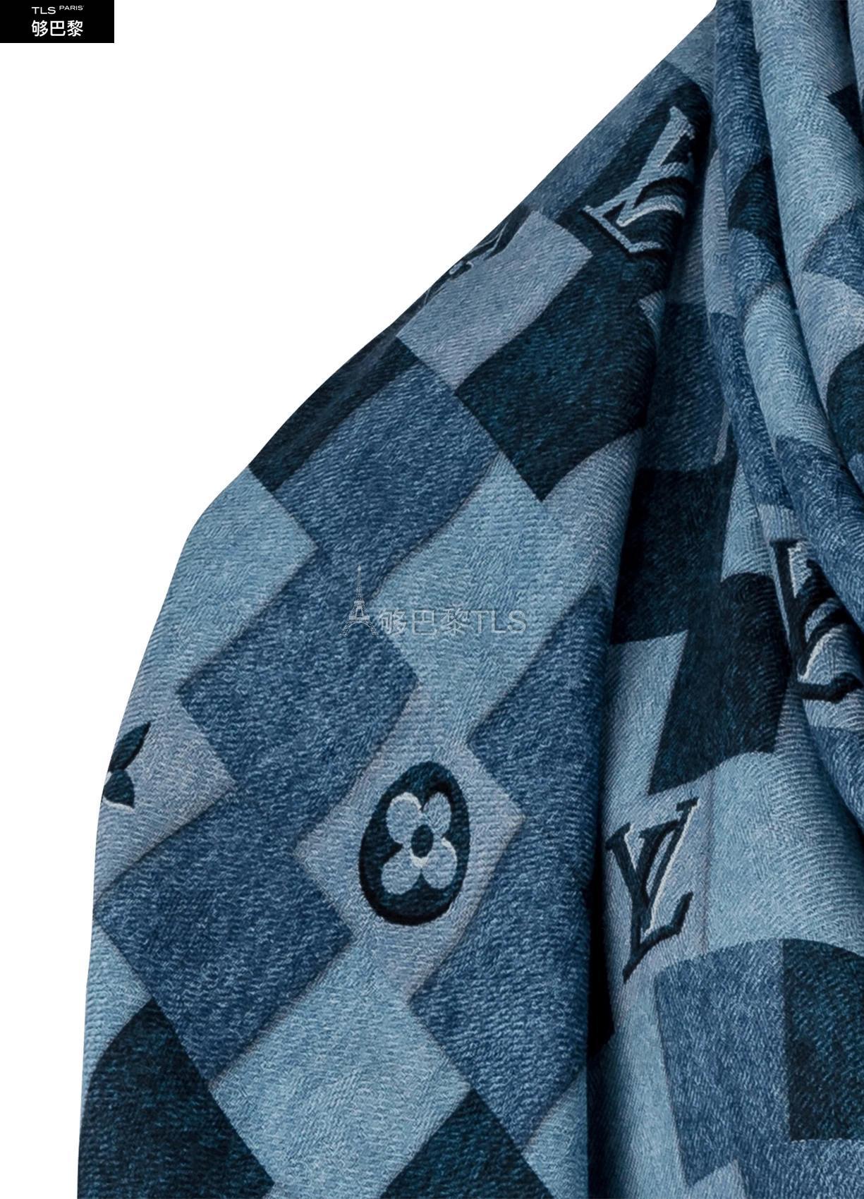 【包邮包税】 lv路易威登 21年秋冬 女士 围巾 monogram denim check