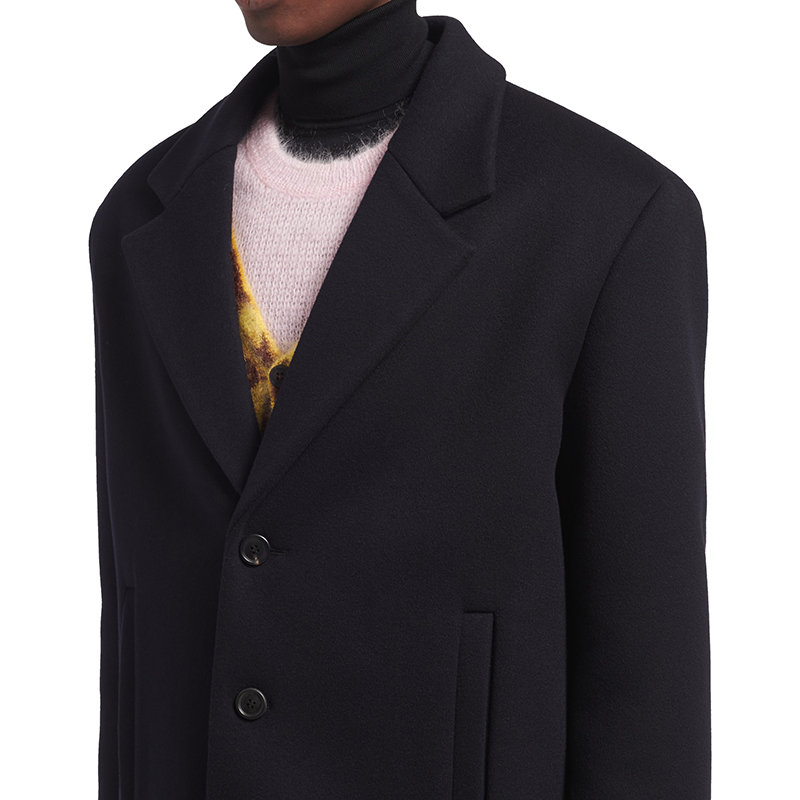 【包税】prada/普拉达 21年秋冬新款 男士蓝色羊毛大衣sgb840_1zds_f0