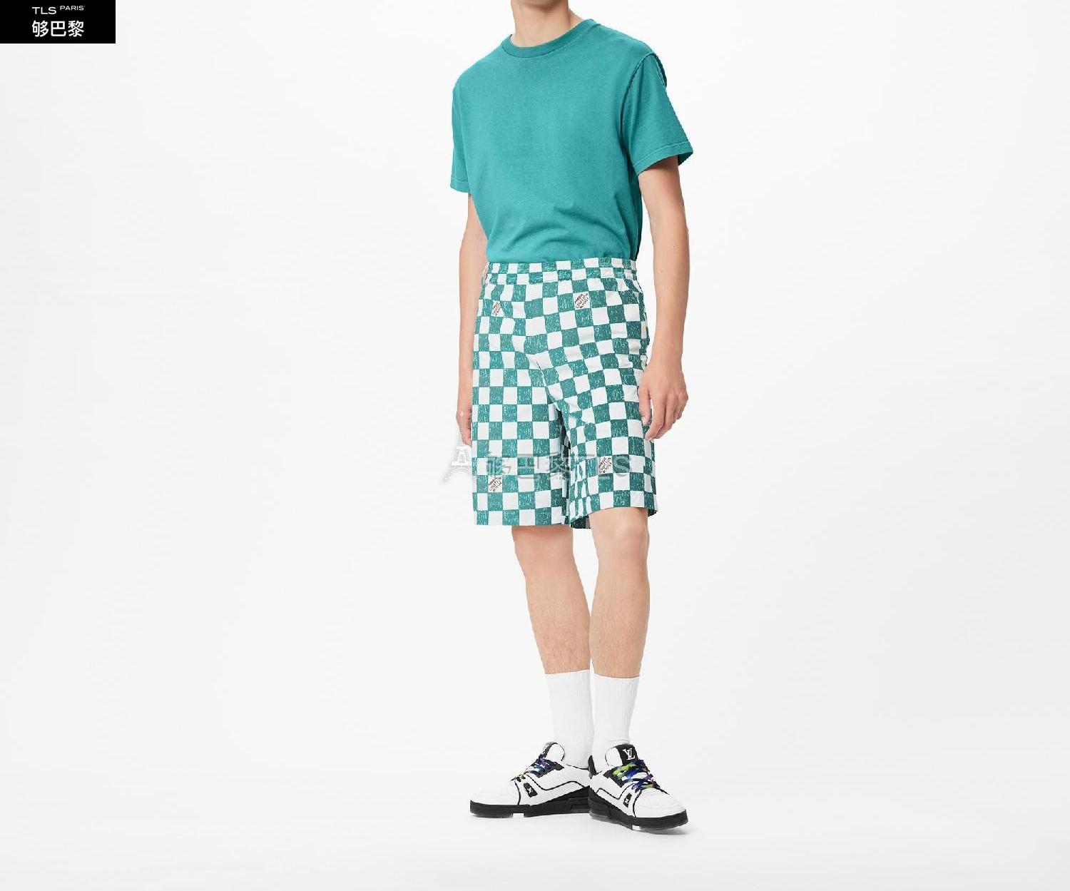 【包邮包税】 lv路易威登 21年秋冬 男士 短裤 damier 抽绳短裤 1a9