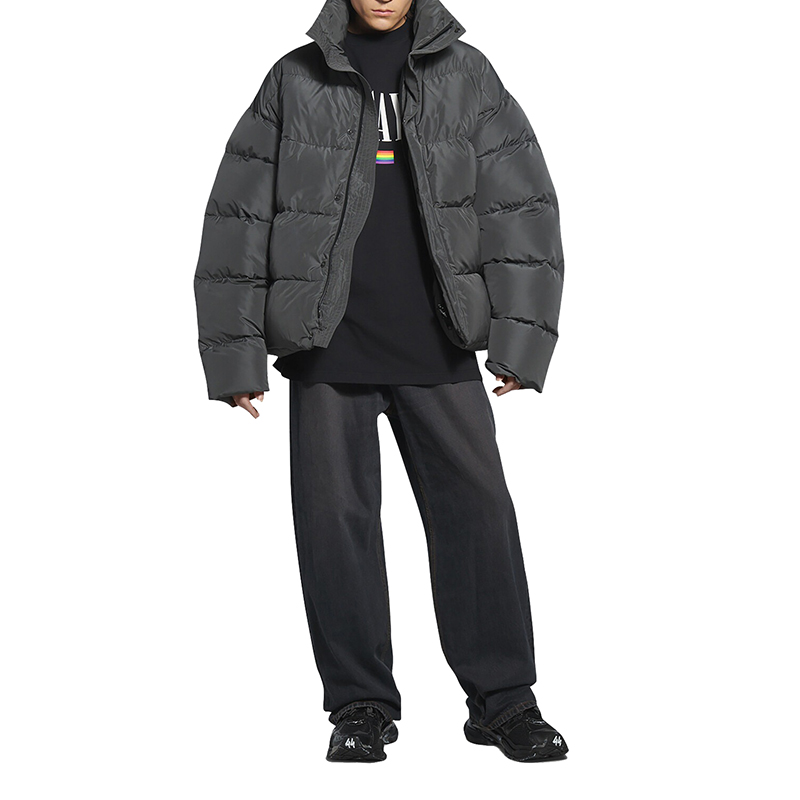 【包税】balenciaga/巴黎世家 21年秋冬新款 男士灰黑色聚酯纤维羽绒