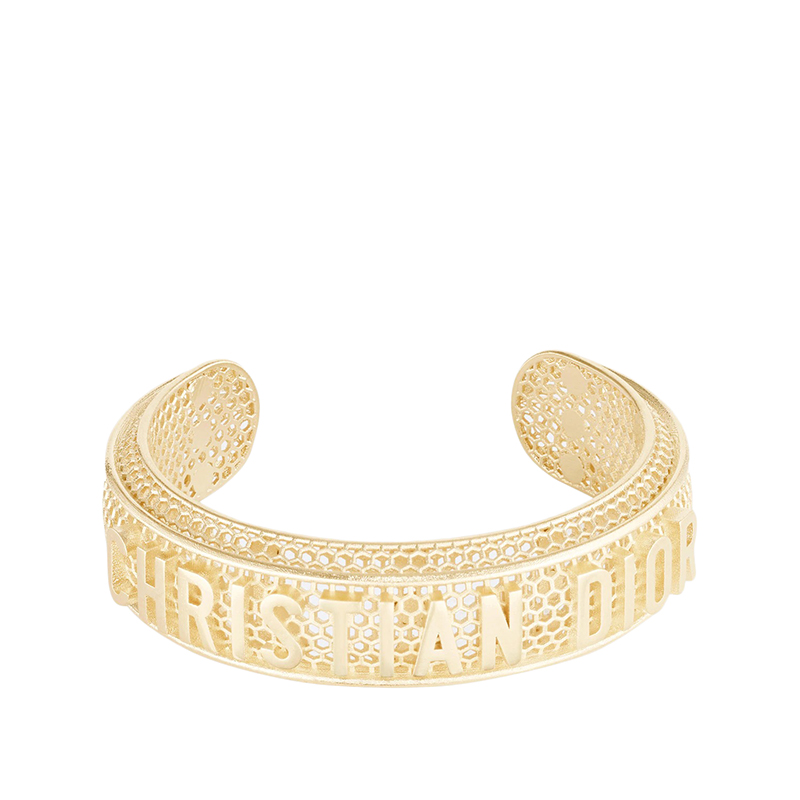 garden系列 金色饰面金属网眼效果christian dior刻印手镯b1541dsgmt