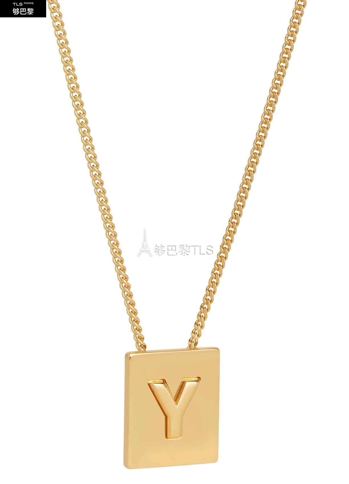 【包邮包税】 celine赛琳思琳 21年秋冬 女士 项链 alphabet金色饰面