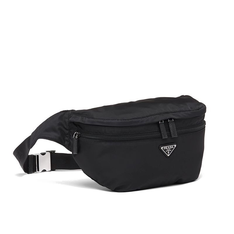 【包税】prada/普拉达 21年秋冬新款 男士黑色尼龙皮革运动腰包2vl038
