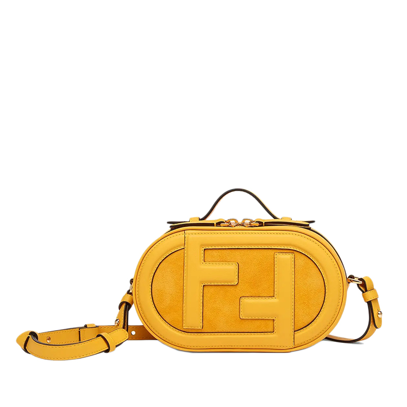 【包税】fendi/芬迪 21秋冬新款 女士迷你黄色皮革麂
