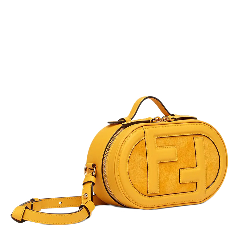 【包税】fendi/芬迪 21秋冬新款 女士迷你黄色皮革麂