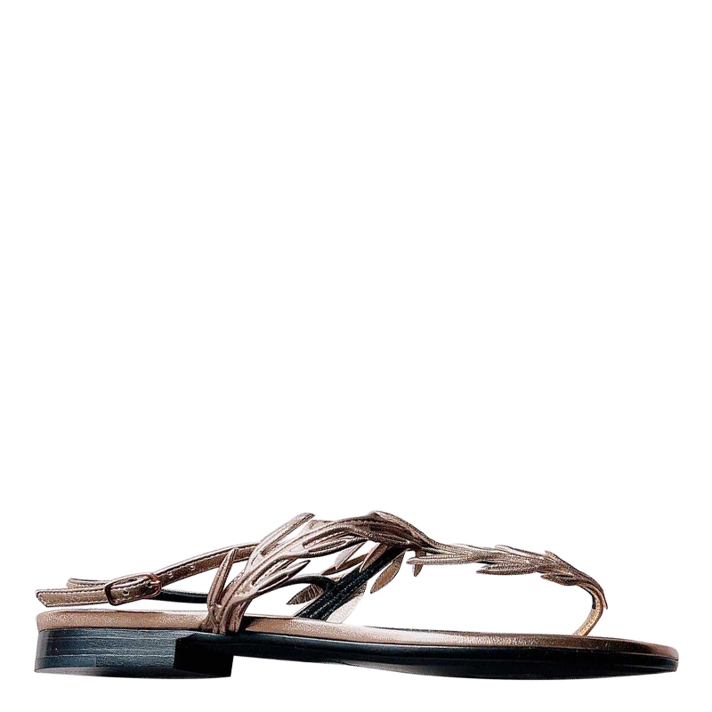 hermes爱马仕 女鞋 香槟色橄榄枝夹脚凉鞋