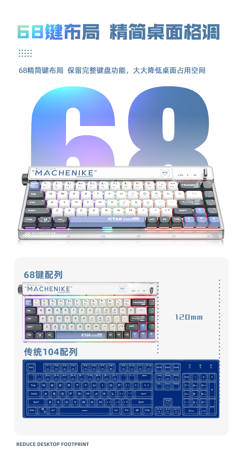 Machenike/机械师KT68 三模机械键盘【NEW】插图2