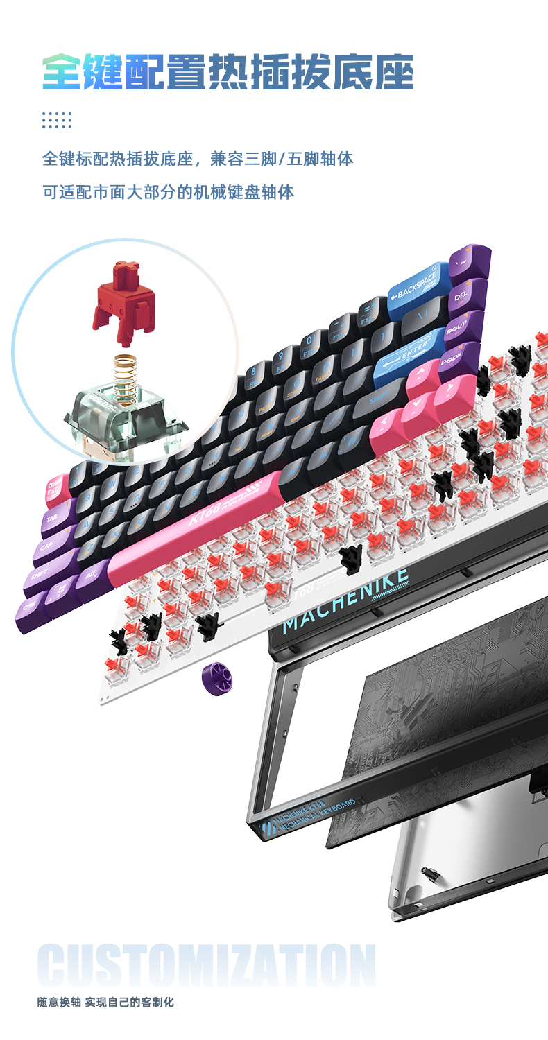 Machenike/机械师KT68 三模机械键盘【NEW】插图5