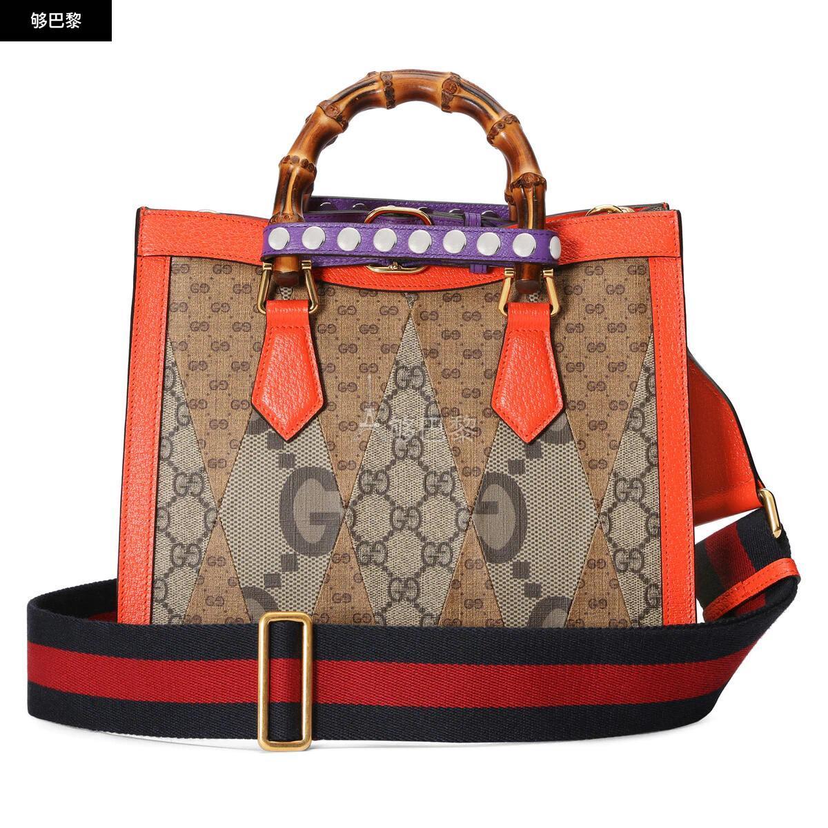 【GUCCI古驰 手提包】【包邮包税】 GUCCI古驰 23年春夏 女士 Gucci Diana竹节小号托特包 702721 FAAWL ...