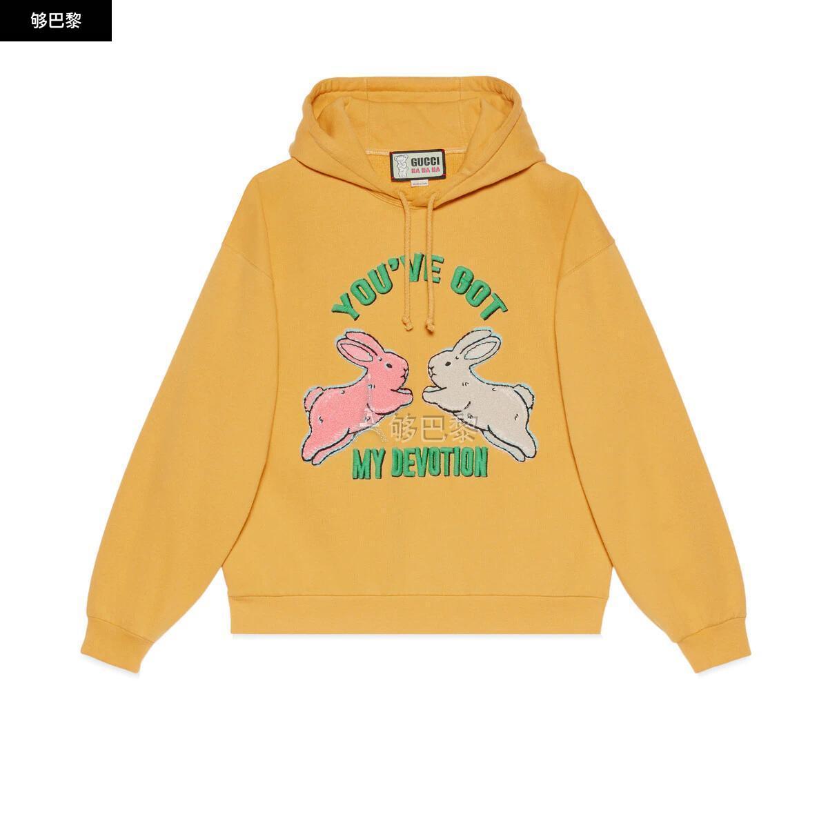 gucci古驰 23春夏 男士 gucci ha ha ha特别系列兔子卫衣 721427 xje4