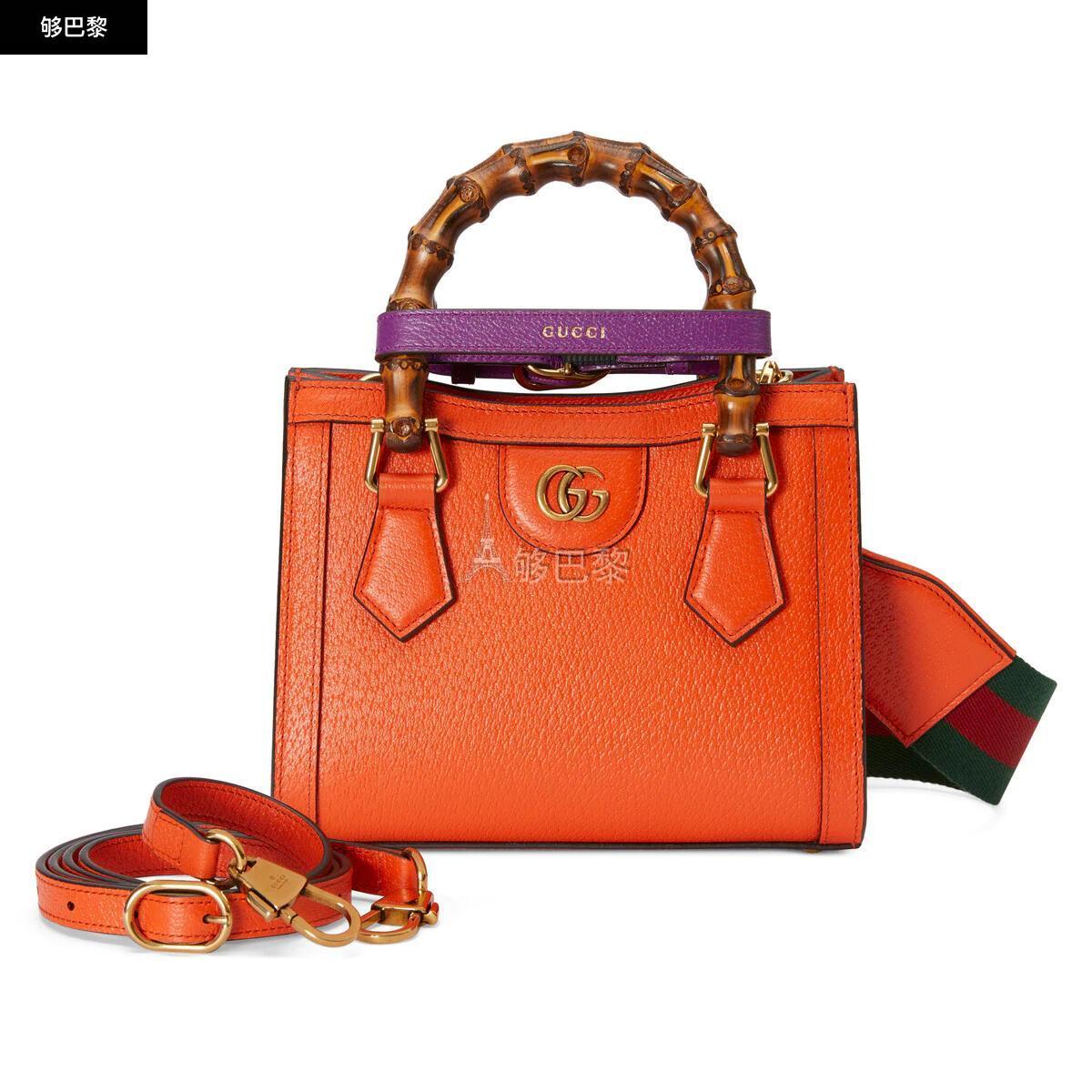 【包邮包税】 gucci古驰 23春夏 女士 gucci diana竹节迷你托特包