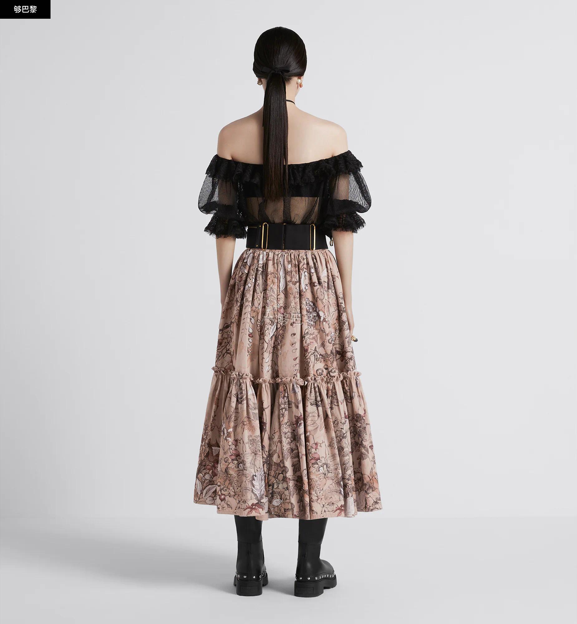 【包邮包税】 dior迪奥 23春夏 女士 半身裙 jupe mi-longue ceinture