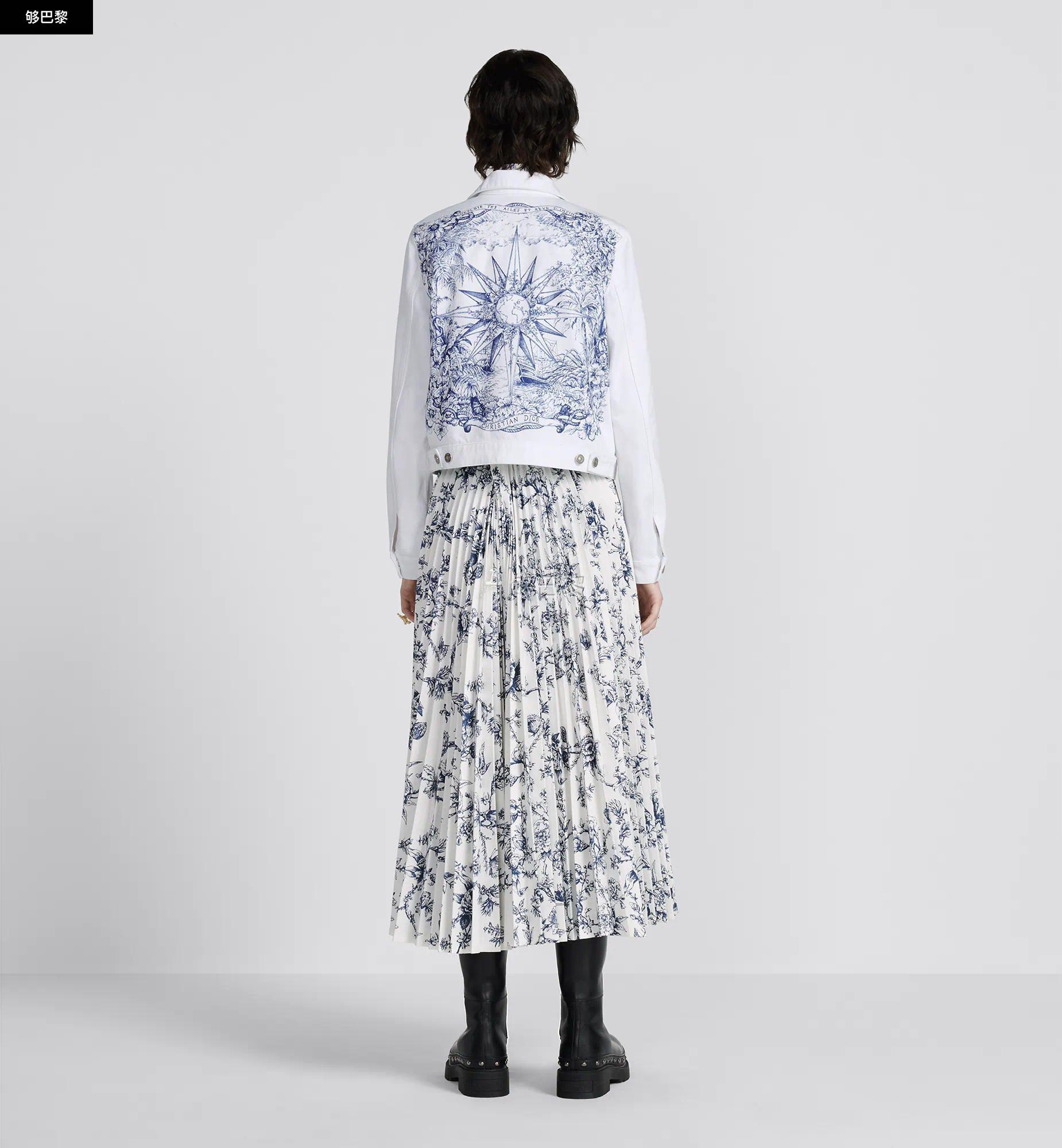 【包邮包税】 dior迪奥 23春夏 女士 半身裙 jupe mi-longue plissee