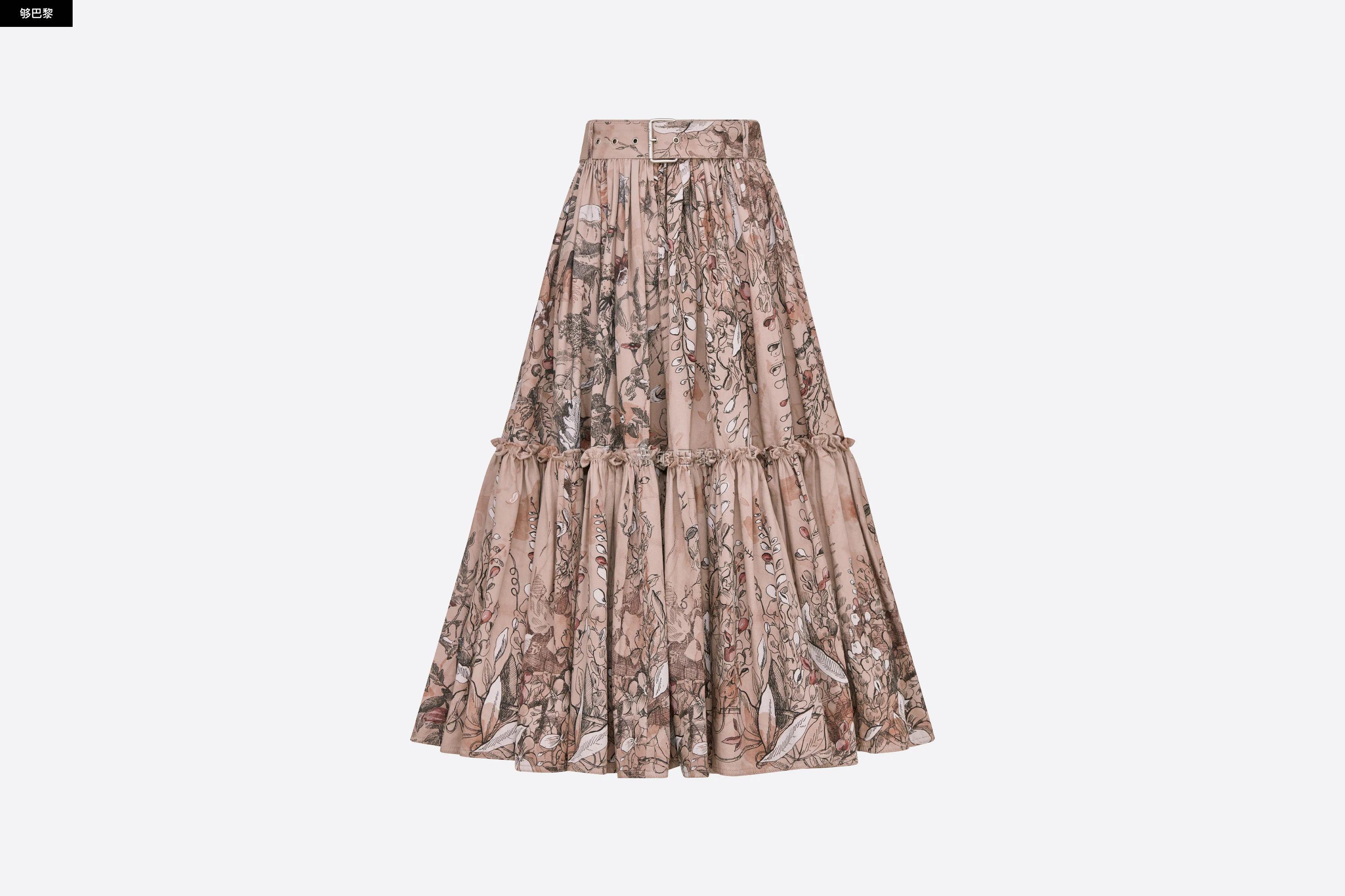 【包邮包税】 dior迪奥 23春夏 女士 半身裙 jupe mi-longue ceinture