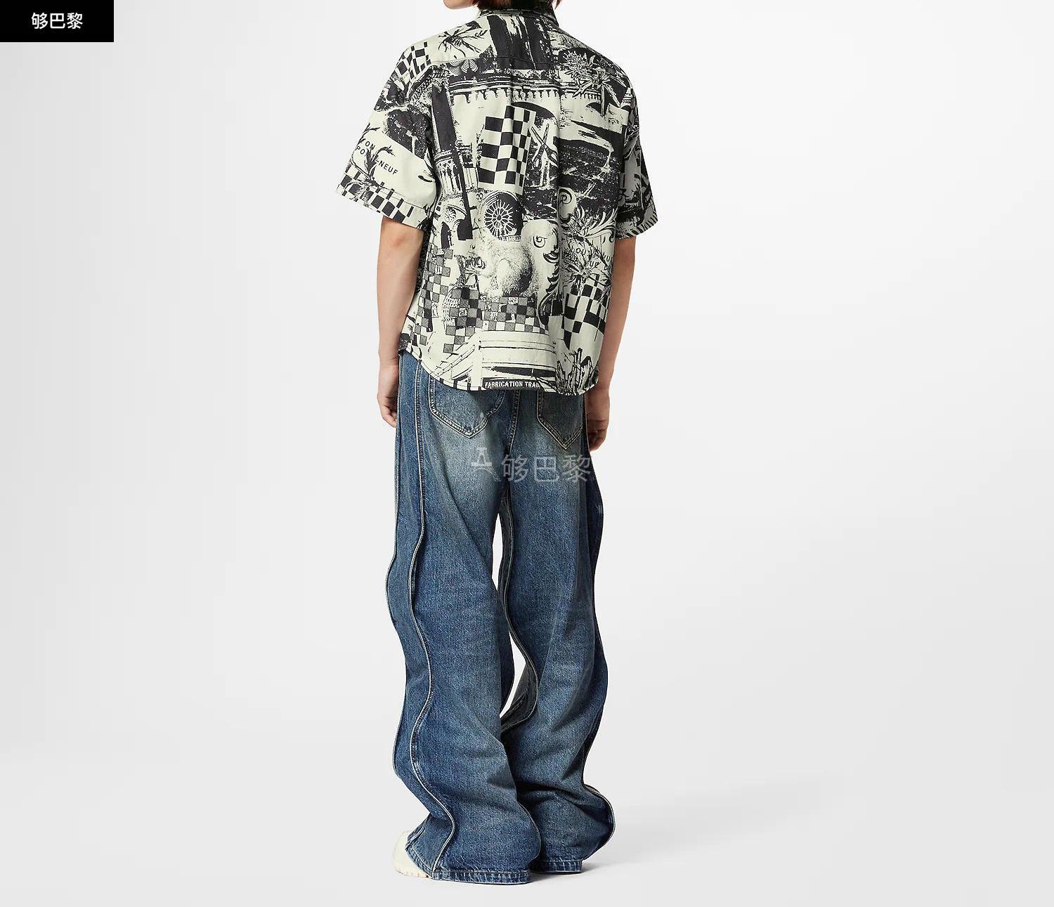 【包邮包税】 lv路易威登 23春夏 男士 短袖衬衫 牛仔短袖衬衫 1ab528