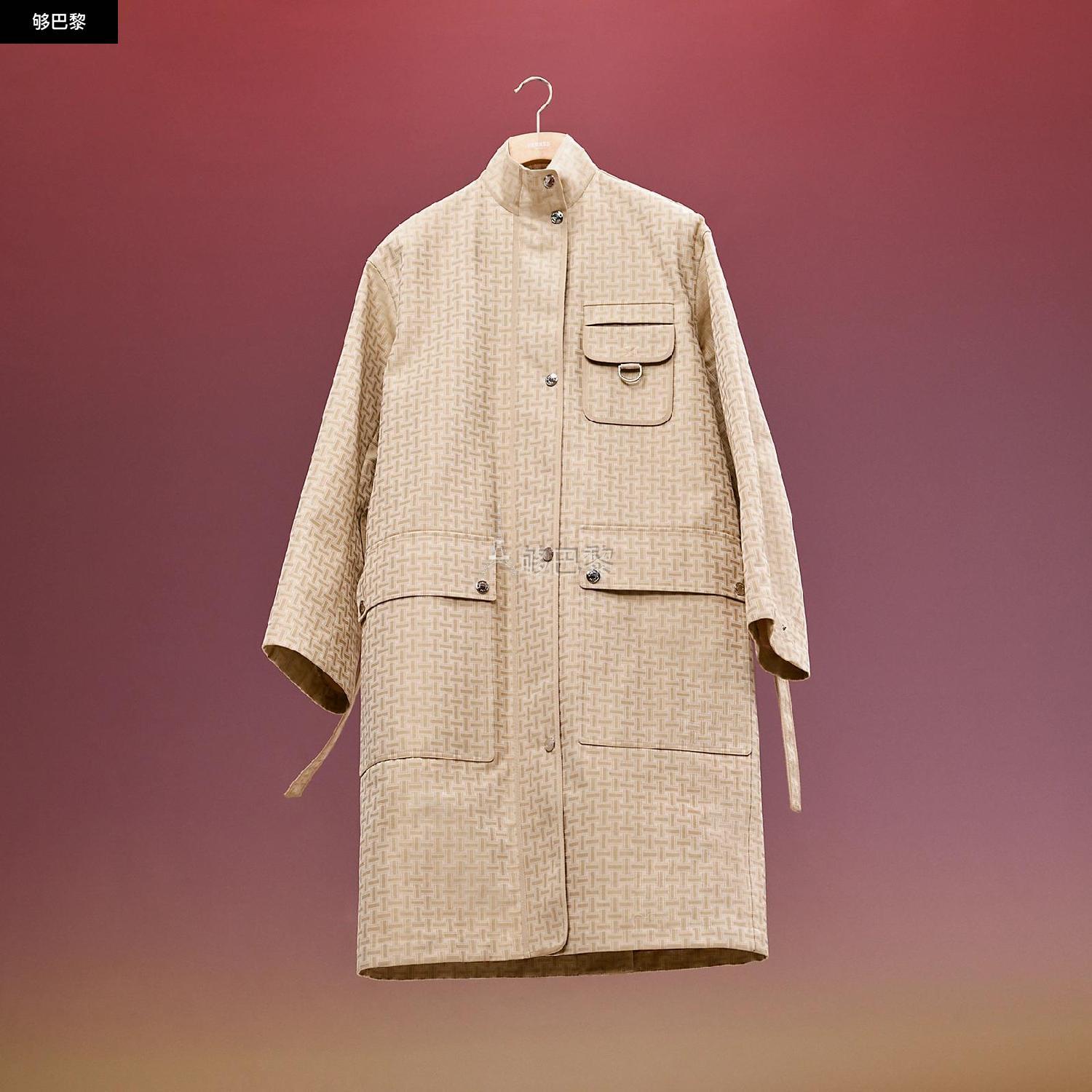 【包邮包税】 hermes爱马仕 23春夏 女士 风衣 trench-coat motif