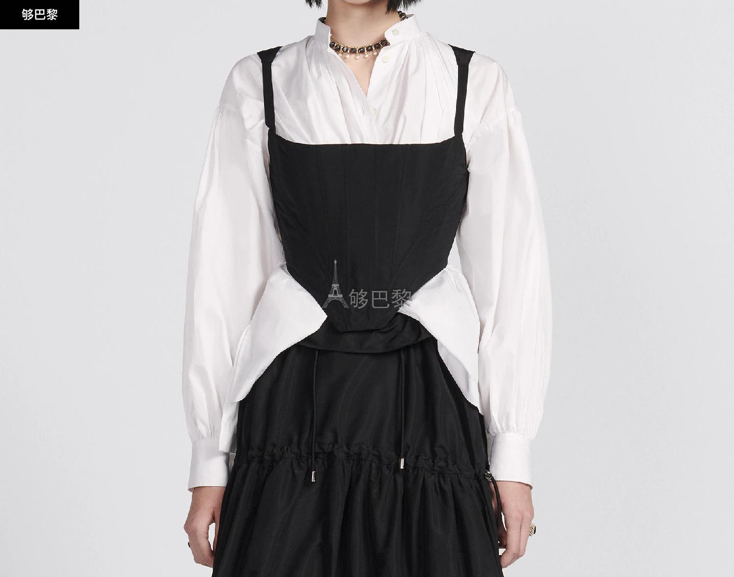 【包邮包税】 dior迪奥 23春夏 女士 长袖衬衫 褶裥衬衫 321b32a3356