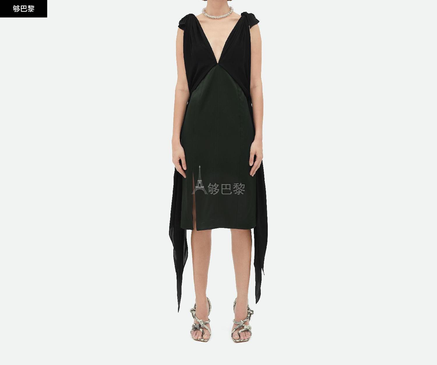 【Bottega Veneta葆蝶家 女士连衣裙】【包邮包税】 BV葆蝶家 23春夏 女士 连衣裙 Robe Midi En Soie ...