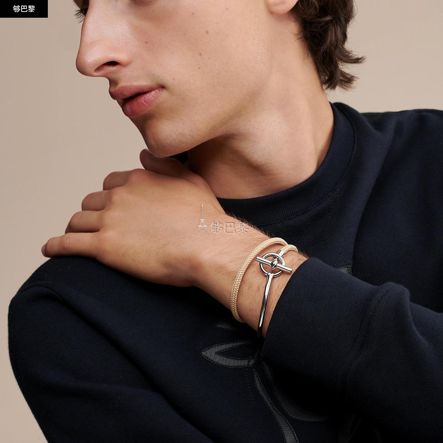 【HERMES爱马仕 手镯】【包邮包税】 HERMES爱马仕 23秋冬 男士 手镯 Bracelet Glenan H Link Argo ...