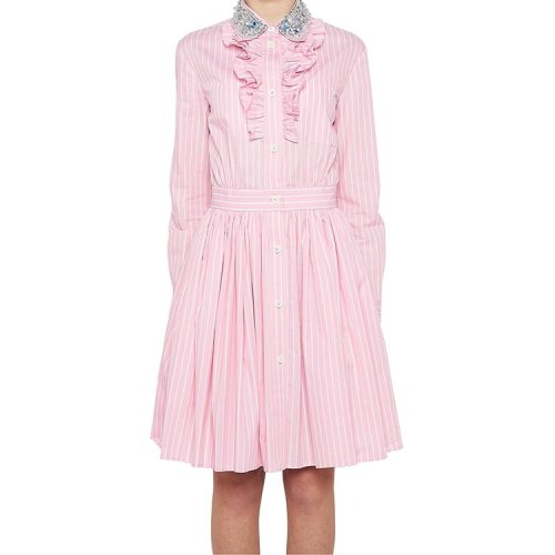 【18春夏】 miumiu/缪缪 女士连衣裙 时尚 长裙 粉色 3601