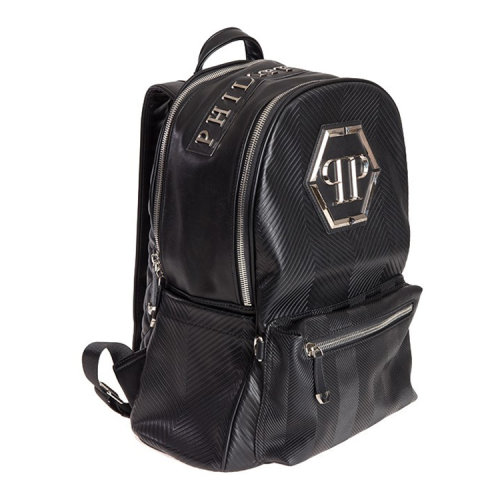 【新品 philipp plein/菲利普·普兰 男士混合材质双肩包 休闲 logo