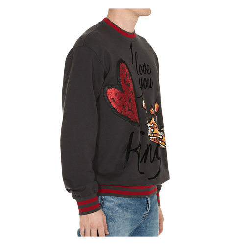 dolce&gabbana(杜嘉班纳) 碳灰色男士 印花 卫衣 br 48