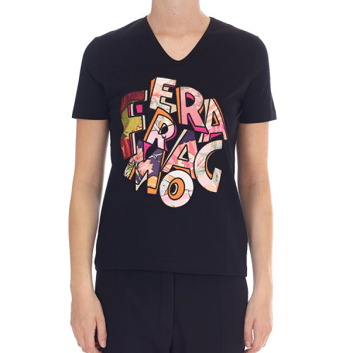 salvatore ferragamo/菲拉格慕 女士 纯棉 字母印花 短袖t恤 br