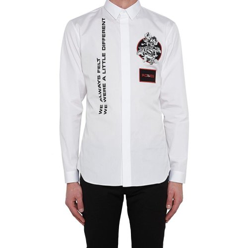 【18春夏】 dior homme/迪奥桀傲 男士长袖衬衫 时尚 印花 白色
