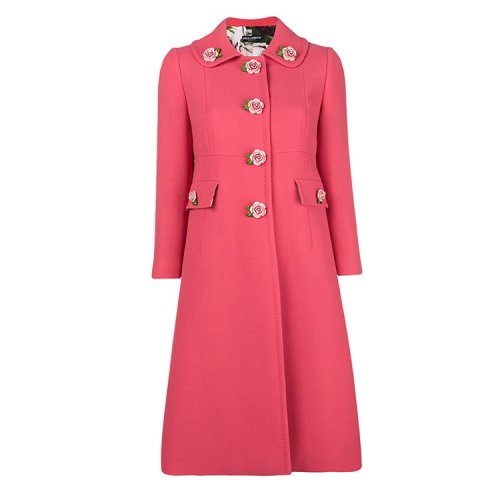 【18秋冬】 dolce&gabbana/杜嘉班纳 女士大衣 花朵 英伦 4052