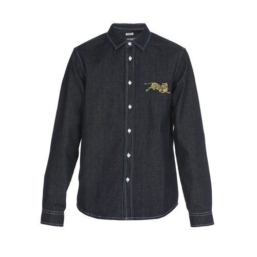 kenzo/高田贤三 19春夏 男士长袖衬衫 虎头 刺绣 logo 2762