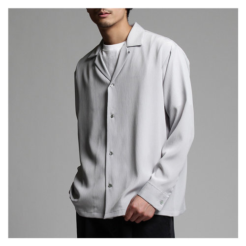 takeo kikuchi/菊池武夫 男士杨柳皱面料开领长袖衬衫 17084804