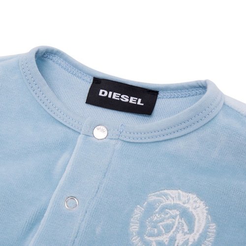 【18秋冬】diesel/迪赛 logo 蓝色 珊瑚绒 分节 套脚 松紧裤 婴幼儿