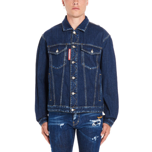 dsquared2/d二次方 19秋冬 男士夹克 牛仔外套 翻领 复古 3601