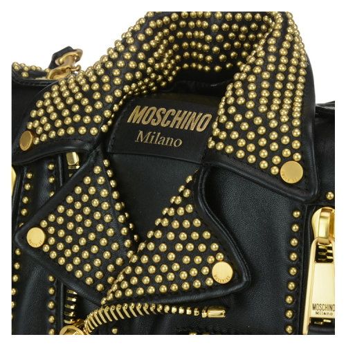 【可用券】【17秋冬】 moschino/莫斯奇诺 女士 100%皮 手提包 logo