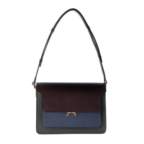 【18新品】 marni/玛尼 女士皮革单肩包 混色 cl 风琴包