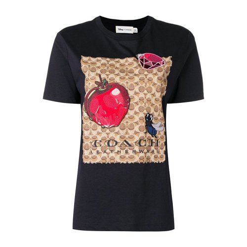 【18秋冬】 coach/蔻驰 女士短袖t恤 logo装饰 时尚 3186