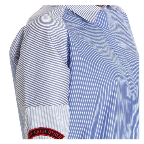 each x other/each x other 女士 翻领 拼色 舒适 女士长袖衬衫 cl