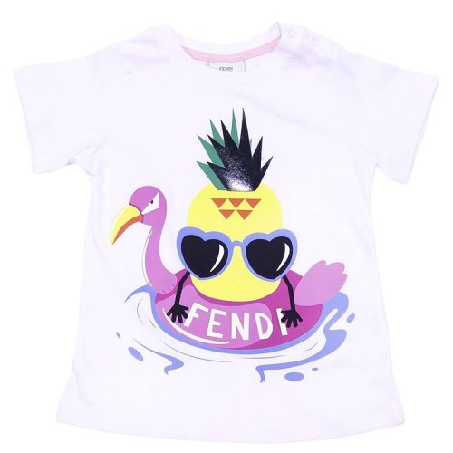 【18春夏】 fendi/芬迪 男童t恤 印花 短袖 白色 3187