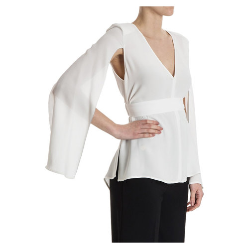 17年春夏 elisabetta franchi/伊丽莎白 法兰奇 女士 纯色 v字领 束腰