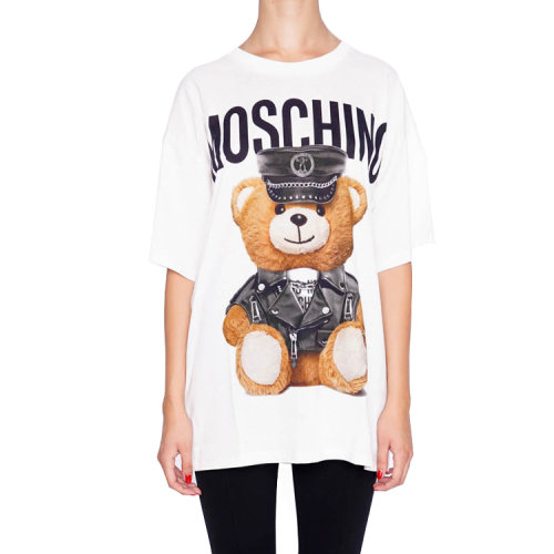 moschino/莫斯奇诺 女士字母与骷髅图案印花纯棉短袖t恤 vs