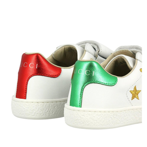 【18春夏】 gucci/古驰 皮革 时尚 星星 白色 儿童运动鞋 3187
