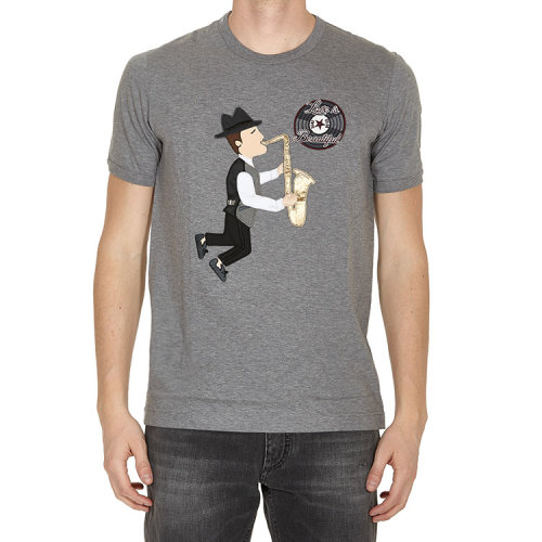 【17春夏】dolce&gabbana/杜嘉班纳 男士 纯棉 卡通绣花 短袖t恤 br